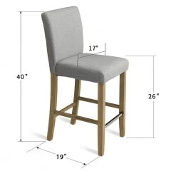 17 in. W x 40 in. H Fabric Upholstered Gray High Back Solid Wood 26 in. Counter Stool (Set of 2) by Elevens -Cheap LR Home Store gray elevens bar stools portland midbar grey c3 1000