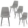 Gray Fabric Upholstered Dining Side Chair (Set of 4) by Elevens -Cheap LR Home Store gray elevens dining chairs bingo grey 4 64 1000