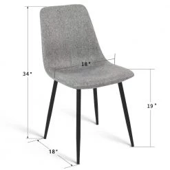 Gray Fabric Upholstered Dining Side Chair (Set of 4) by Elevens -Cheap LR Home Store gray elevens dining chairs bingo grey 4 c3 1000