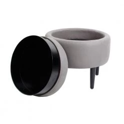 Modern Gray Fabric Accent Arm Chair with Storage Ottoman Set by HOMEFUN -Cheap LR Home Store gray homefun accent chairs hfhdsn w570 1 1f 1000