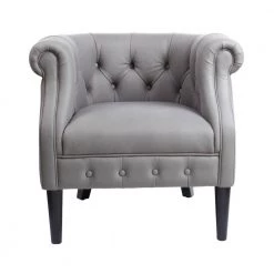 Modern Gray Fabric Accent Arm Chair with Storage Ottoman Set by HOMEFUN -Cheap LR Home Store gray homefun accent chairs hfhdsn w570 1 4f 1000