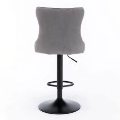45 in. Modern Upholstered Swivel Gray Velvet Adjusatble Height Bar Stools with High Back (Set of 2) by HOMEFUN 14 45 in. Modern Upholstered Swivel Gray Velvet Adjusatble Height Bar Stools with High Back (Set of 2) by HOMEFUN -Cheap LR Home Store gray homefun bar stools hfhdsn 202gy 4f 1000