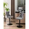 45 in. Modern Upholstered Swivel Gray Velvet Adjusatble Height Bar Stools with High Back (Set of 2) by HOMEFUN -Cheap LR Home Store gray homefun bar stools hfhdsn 202gy 64 1000