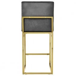 Modern 25in Counter Height High Back Metal Frame Gray Velvet Upholstered Seat and Backrest Bar Stools (Set of 4) by HOMEFUN 17 Modern 25in Counter Height High Back Metal Frame Gray Velvet Upholstered Seat and Backrest Bar Stools (Set of 4) by HOMEFUN -Cheap LR Home Store gray homefun bar stools hfhdsn tm gy 4 76 1000