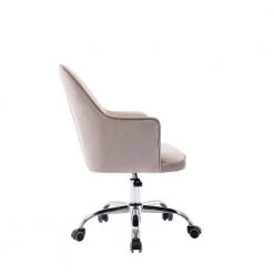 Gray Velvet Modern Desk Chair Upholstered Adjustable Swivel Task Chair by HOMEFUN -Cheap LR Home Store gray homefun task chairs hfhdsn 190gy 40 1000