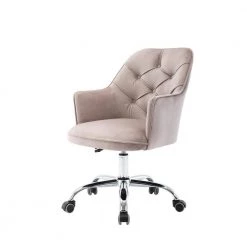 Gray Velvet Modern Desk Chair Upholstered Adjustable Swivel Task Chair by HOMEFUN -Cheap LR Home Store gray homefun task chairs hfhdsn 190gy 44 1000