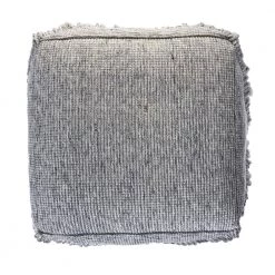 Poncho Solid Gray Tasseled Pouf by LR Home -Cheap LR Home Store gray lr home ottomans poufs99760gry1616 1f 1000