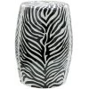 Zebra Porcelain Ottoman by Oriental Furniture -Cheap LR Home Store gray oriental furniture ottomans bw garden9 64 1000