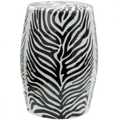 Zebra Porcelain Ottoman by Oriental Furniture