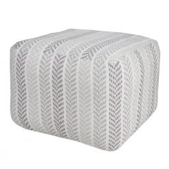 Everyday Gray / White 18 in. x 18 in. x 14 in. Chevron Stripe Pouf Ottoman by LR Home -Cheap LR Home Store gray white lr home ottomans poufs34045gry1612 1f 1000