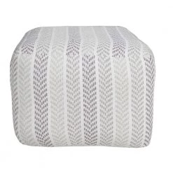 Everyday Gray / White 18 in. x 18 in. x 14 in. Chevron Stripe Pouf Ottoman by LR Home -Cheap LR Home Store gray white lr home ottomans poufs34045gry1612 44 1000