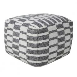 Modern Gray / White 18 in. x 18 in. x 14 in. Checkered Dimensional Pouf Ottoman by LR Home 16 Modern Gray / White 18 in. x 18 in. x 14 in. Checkered Dimensional Pouf Ottoman by LR Home -Cheap LR Home Store gray white lr home ottomans poufs34065gry1612 1f 1000