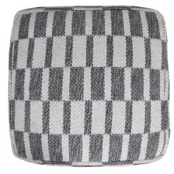Modern Gray / White 18 in. x 18 in. x 14 in. Checkered Dimensional Pouf Ottoman by LR Home 14 Modern Gray / White 18 in. x 18 in. x 14 in. Checkered Dimensional Pouf Ottoman by LR Home -Cheap LR Home Store gray white lr home ottomans poufs34065gry1612 c3 1000
