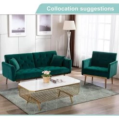 Green Morden Leisure Single Accent Chair with Rose Golden Metal Legs by HOMEFUN -Cheap LR Home Store green homefun accent chairs hfhdsn 838gn c3 1000