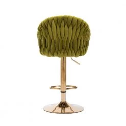 44 in. Green Velvet Seat High Back Metal Frame Hight Adjustable Cushioned Bar Stool (Set of 2) by HOMEFUN -Cheap LR Home Store green homefun bar stools hfhdsn 907gn 44 1000