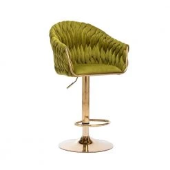 44 in. Green Velvet Seat High Back Metal Frame Hight Adjustable Cushioned Bar Stool (Set of 2) by HOMEFUN -Cheap LR Home Store green homefun bar stools hfhdsn 907gn 4f 1000