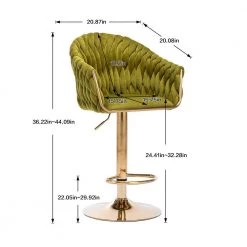 44 in. Green Velvet Seat High Back Metal Frame Hight Adjustable Cushioned Bar Stool (Set of 2) by HOMEFUN -Cheap LR Home Store green homefun bar stools hfhdsn 907gn 76 1000