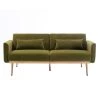 68.5 in. Green Velvet Upholstered Square Arm 2-Seater Loveseat Reclining Sofa with Metal Legs and Pillows by HOMEFUN -Cheap LR Home Store green homefun loveseats hfhdsn 852gn 64 1000