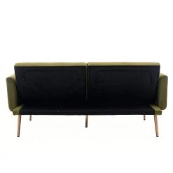 68.5 in. Green Velvet Upholstered Square Arm 2-Seater Loveseat Reclining Sofa with Metal Legs and Pillows by HOMEFUN 14 68.5 in. Green Velvet Upholstered Square Arm 2-Seater Loveseat Reclining Sofa with Metal Legs and Pillows by HOMEFUN -Cheap LR Home Store green homefun loveseats hfhdsn 852gn 66 1000