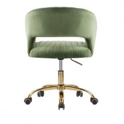 Green Velvet Morden Cute Upholstered Task Chair by HOMEFUN -Cheap LR Home Store green homefun task chairs hfhdsn 173gn 66 1000