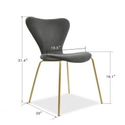 Flavia Grey Velvet Dinning Chair (Set of 4) by Elevens -Cheap LR Home Store grey elevens dining chairs flavia grey 4 1f 1000