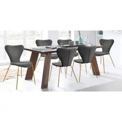 Flavia Grey Velvet Dinning Chair (Set of 4) by Elevens -Cheap LR Home Store grey elevens dining chairs flavia grey 4 4f 1000