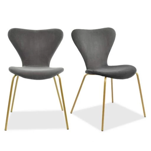 Flavia Grey Velvet Dinning Chair (Set of 4) by Elevens 5 Flavia Grey Velvet Dinning Chair (Set of 4) by Elevens -Cheap LR Home Store grey elevens dining chairs flavia grey 4 64 1000