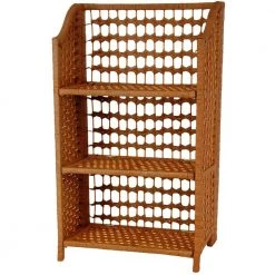 3-Shelf Honey Natural Fiber Shelving Trunk by Oriental Furniture