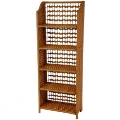 5-Shelf Honey Natural Fiber Shelving Trunk by Oriental Furniture