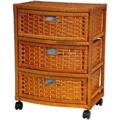 3-Drawer Honey Natural Fiber Trunk by Oriental Furniture