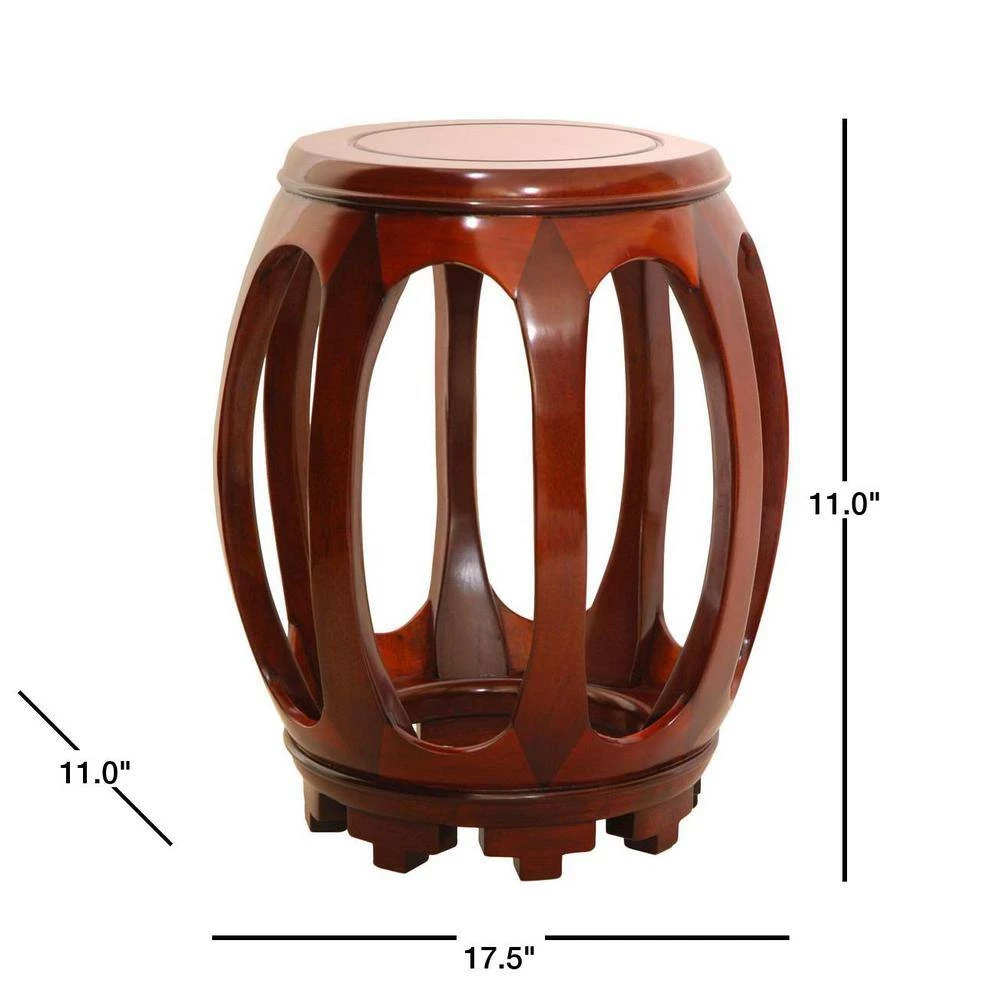 11 in. Rosewood Circular Stand in Honey by Oriental Furniture 4 11 in. Rosewood Circular Stand in Honey by Oriental Furniture - Image 2