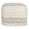 Textured Ivory / Beige Farmhouse Chic Shag Pouf Ottoman by LR Home -Cheap LR Home Store ivory beige lr home ottomans poufs34039bei1612 64 1000