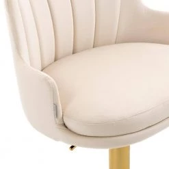 42 in. Ivory Velvet Seat Metal Frame Adjustable Cushioned Bar Stool with Foot Rest by HOMEFUN -Cheap LR Home Store ivory homefun bar stools hfhdsn 909iy 1f 1000