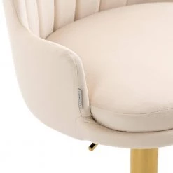 42 in. Ivory Velvet Seat Metal Frame Adjustable Cushioned Bar Stool with Foot Rest by HOMEFUN -Cheap LR Home Store ivory homefun bar stools hfhdsn 909iy 44 1000