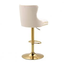 46 in. Modern Ivory Velvet Tufted Upholstered Swivel Adjustable Hight Bar Stools by HOMEFUN 13 46 in. Modern Ivory Velvet Tufted Upholstered Swivel Adjustable Hight Bar Stools by HOMEFUN -Cheap LR Home Store ivory homefun bar stools hfhdsn 910iy 4f 1000