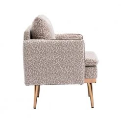 Leopard Grey Modern Plush Upholstered Accent Chair with Golden Metal Legs by HOMEFUN -Cheap LR Home Store leopard grey homefun accent chairs hfhdsn 964lgy e1 1000