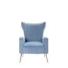 Light Blue Velvet Wingback Chair with Golden Leg by HOMEFUN 2 Light Blue Velvet Wingback Chair with Golden Leg by HOMEFUN -Cheap LR Home Store light blue homefun accent chairs hfhdsn 131lb 64 1000