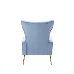 Light Blue Velvet Wingback Chair with Golden Leg by HOMEFUN 16 Light Blue Velvet Wingback Chair with Golden Leg by HOMEFUN -Cheap LR Home Store light blue homefun accent chairs hfhdsn 131lb 66 1000