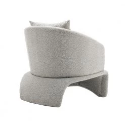 Modern Light Gray Armchair Upholstered Teddy Fabric Accent with Wood Base and Pillow by HOMEFUN 14 Modern Light Gray Armchair Upholstered Teddy Fabric Accent with Wood Base and Pillow by HOMEFUN -Cheap LR Home Store light gray homefun accent chairs hfhdsn 939lg 4f 1000