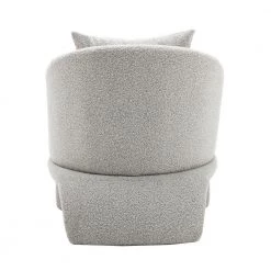 Modern Light Gray Armchair Upholstered Teddy Fabric Accent with Wood Base and Pillow by HOMEFUN 17 Modern Light Gray Armchair Upholstered Teddy Fabric Accent with Wood Base and Pillow by HOMEFUN -Cheap LR Home Store light gray homefun accent chairs hfhdsn 939lg fa 1000