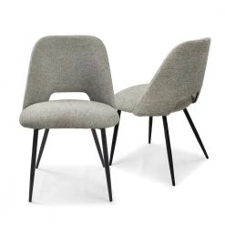 Edwin Light Gray Upholstered Side Chair(Set of 2) by Elevens