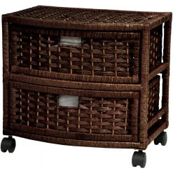 2-Drawer Mocha Natural Fiber Trunk by Oriental Furniture