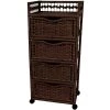 4-Drawer Mocha Wheeled Natural Fiber Trunk by Oriental Furniture -Cheap LR Home Store mocha oriental furniture accent cabinets jh09 069 4 moc 64 1000