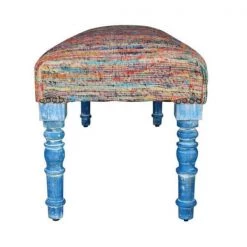 Colorful 47 in. Multi-Color Viscose Chindi Bench with Blue Legs by LR Home 13 Colorful 47 in. Multi-Color Viscose Chindi Bench with Blue Legs by LR Home -Cheap LR Home Store multi color lr home bedroom benches bench99068mlt3b14 4f 1000