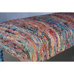 Colorful 47 in. Multi-Color Viscose Chindi Bench with Blue Legs by LR Home 12 Colorful 47 in. Multi-Color Viscose Chindi Bench with Blue Legs by LR Home -Cheap LR Home Store multi color lr home bedroom benches bench99068mlt3b14 c3 1000