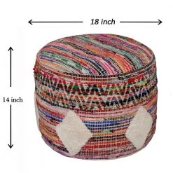 Southwest Bohemian 18 in. x 14 in. Multi-Color Ottoman Pouf by LR Home -Cheap LR Home Store multi color lr home ottomans poufs99716mlt1612 c3 1000