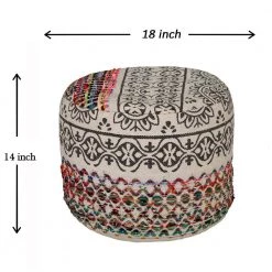 Authentic Floral Bohemian 18 in. x 14 in. Multi-Color Ottoman Pouf by LR Home 10 Authentic Floral Bohemian 18 in. x 14 in. Multi-Color Ottoman Pouf by LR Home -Cheap LR Home Store multi color lr home ottomans poufs99717mlt1612 4f 1000