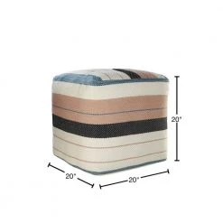 Mid-Century Multicolored 20 in. Indoor Outdoor Pouf by LR Home -Cheap LR Home Store multicolored lr home ottomans poufs34017mlt1818 40 1000