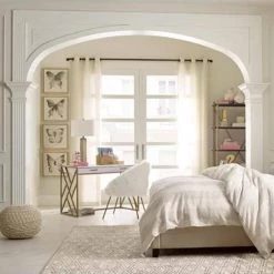 Macrame Natural 20 in. x 16 in. Round Indoor Pouf by LR Home -Cheap LR Home Store natural lr home ottomans poufs99707nat1814 1f 1000