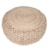 Criss Knit Hemp Natural Round 20 in. x 10 in. Indoor Floor Pouf by LR Home -Cheap LR Home Store natural lr home ottomans poufs99712nat2010 64 1000